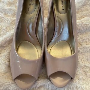 Baby pink size 7 peep toe shoes